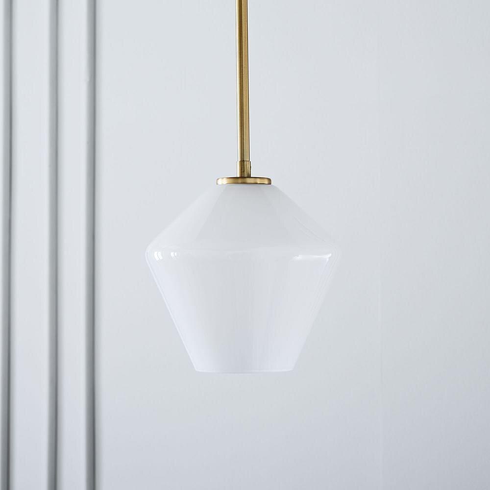 Sculptural Glass 3 Light Geo Chandelier Milk Sculptural Glass 3 Light Geo Chandelier Milk